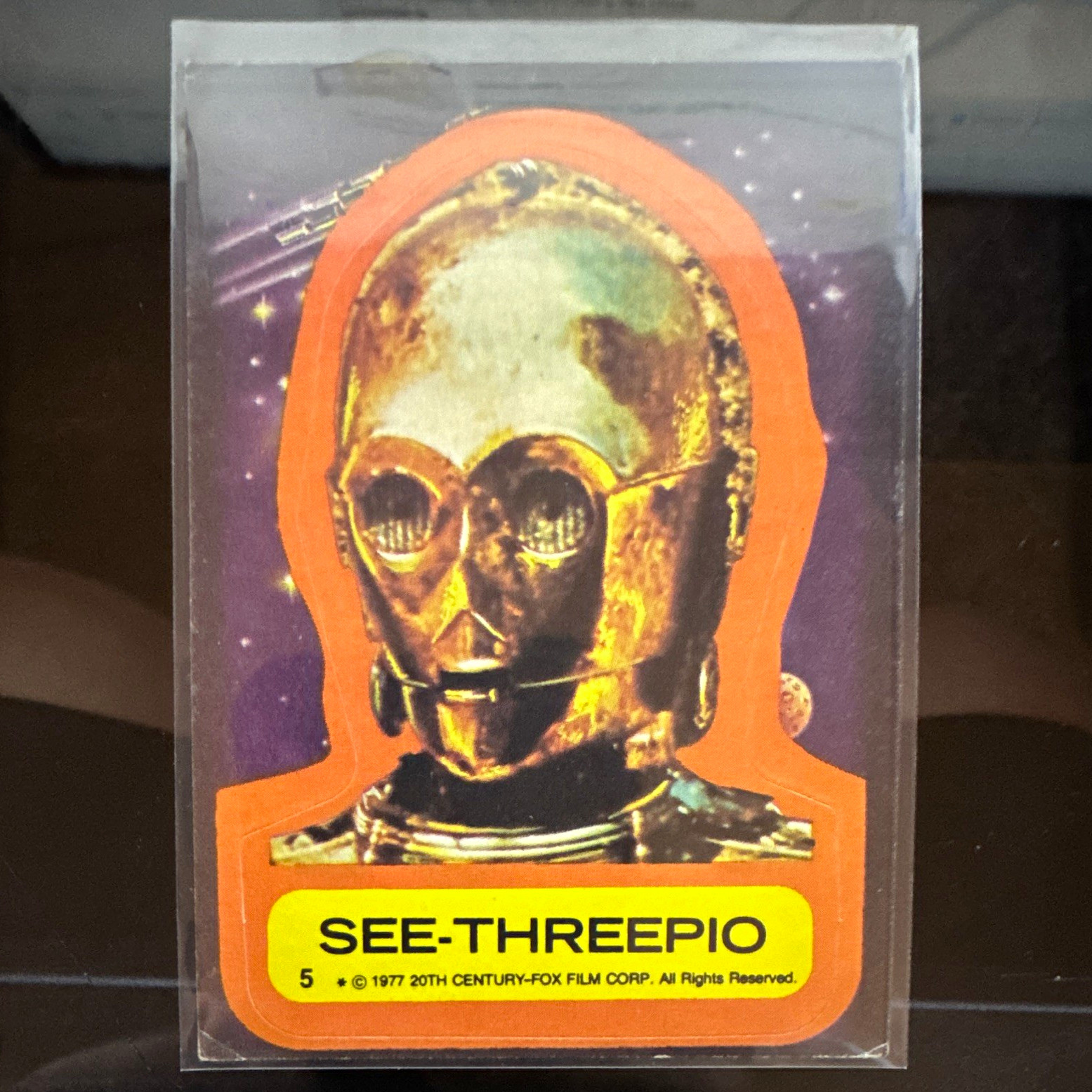 Topps 1977 Star Wars Vintage Sticker Non-Sport Trading Card #5 See-Threepio