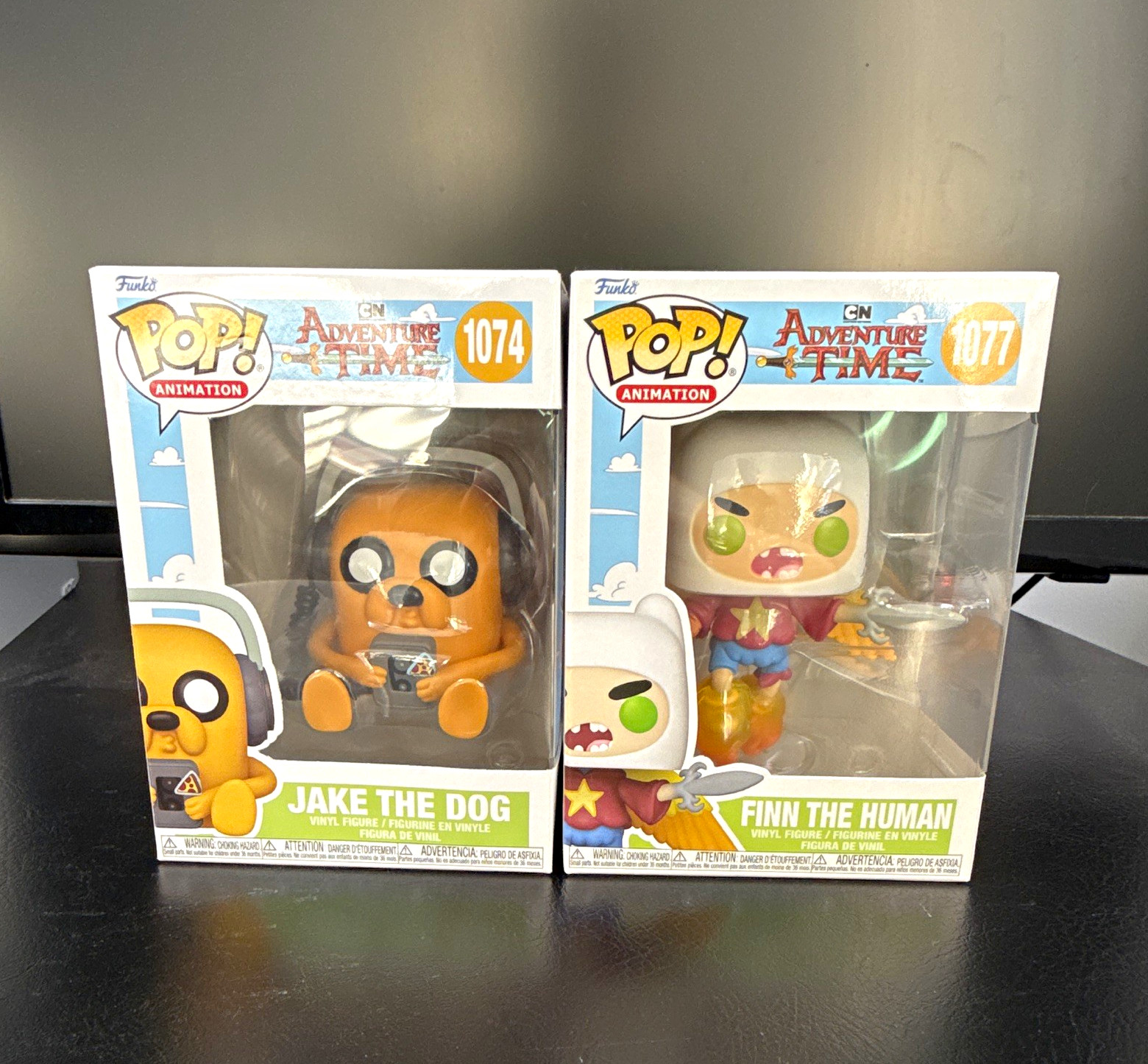 Funko Pop Animation Adventure Time Jake #1074 & Finn #1077 Boxed Vinyl