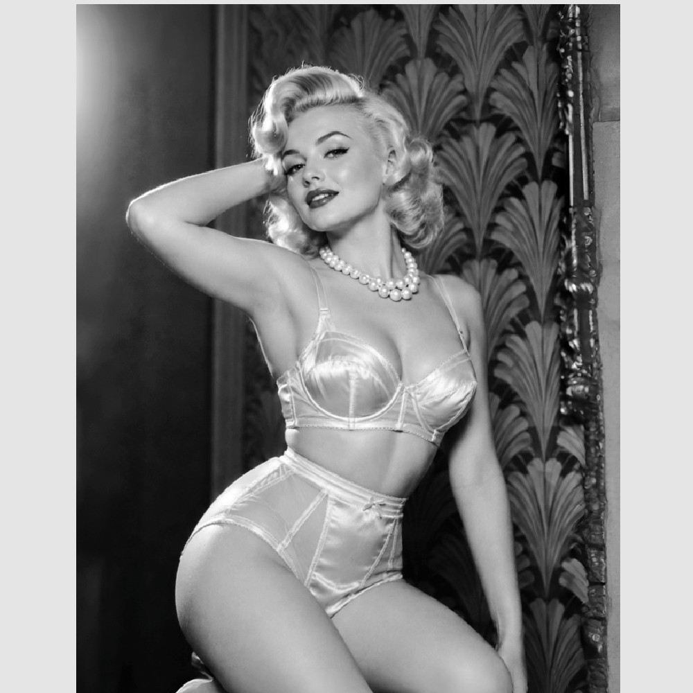 Print Pinup 1950s Woman Glamour Lingerie Burlesque Photo 8 by 10 Vintage 677