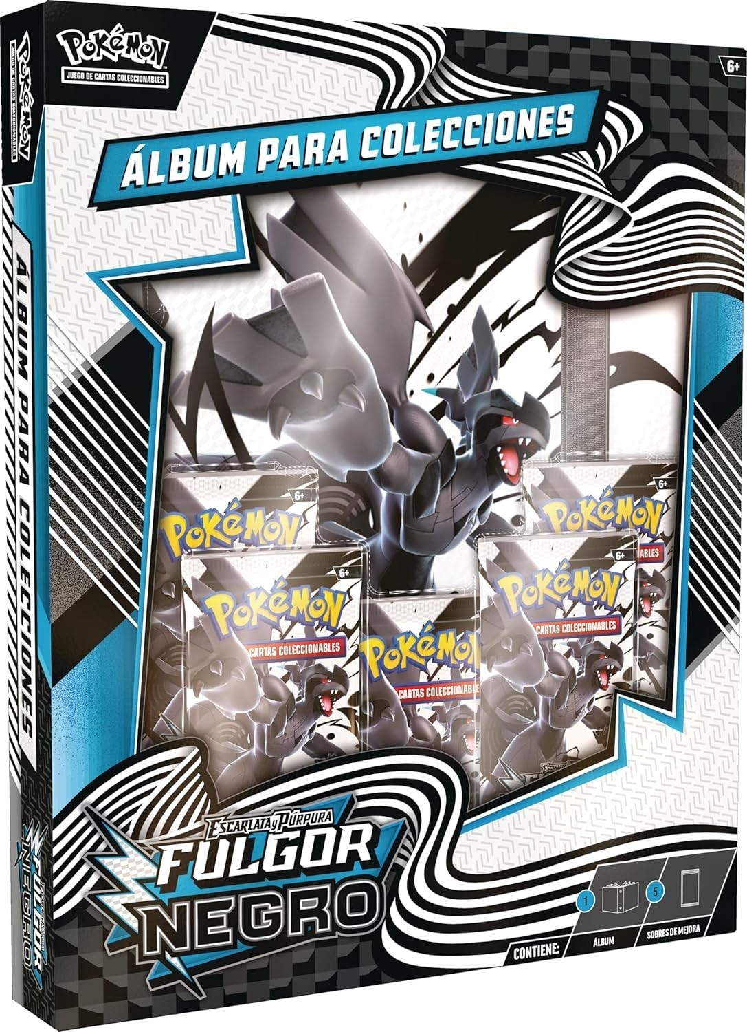 Black Brightness Collections Album + 5 Upgrade Envelopes | Pokemon TCG | Spanish