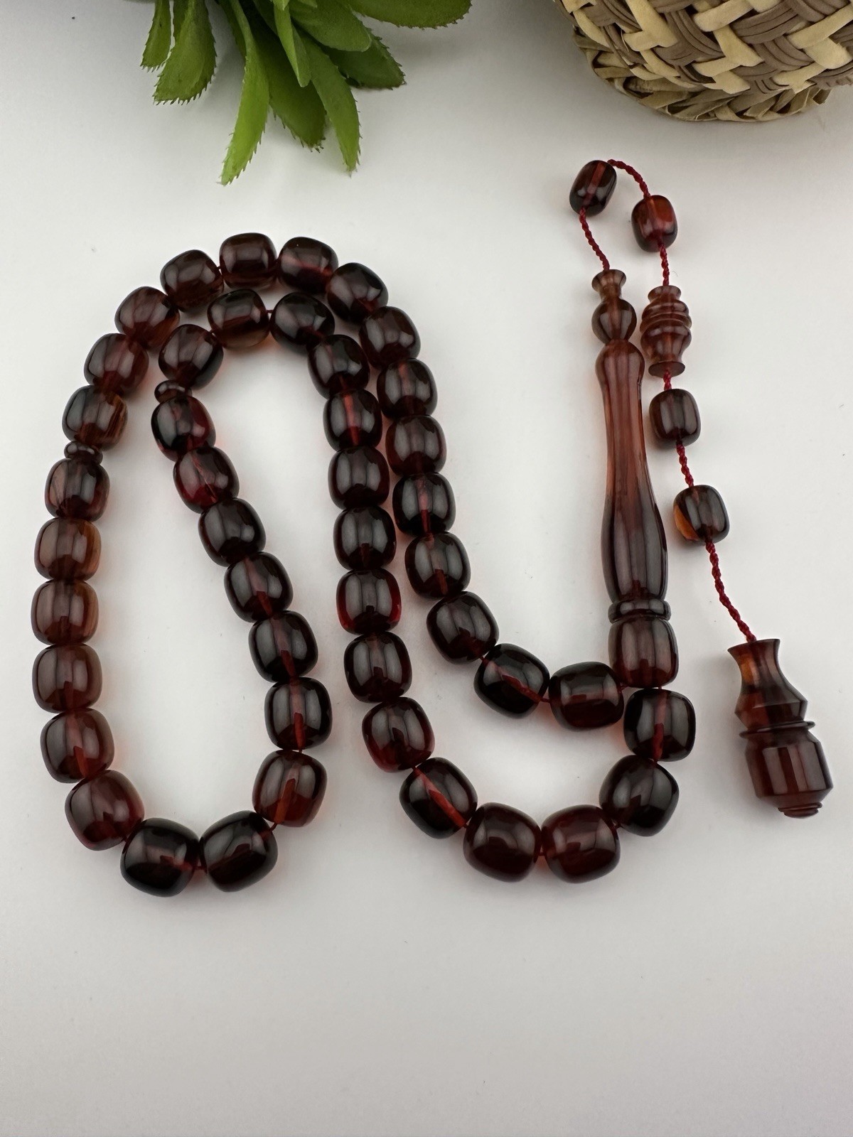 VTG Collectible Misky Amber 45 Beads Islamic Rosary 401 مسبحة مسباح مسكي
