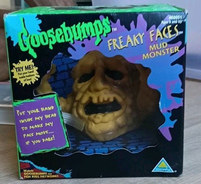 Vtg 1996 Goosebumps Freaky Faces Mud Monster R.L. Stine Toymax Hand Puppet TOY 