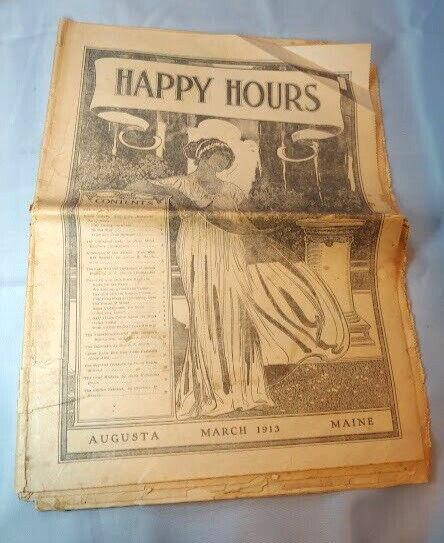 March 1913 Augusta Maine Happy Hour Newspaper News Ads Articles