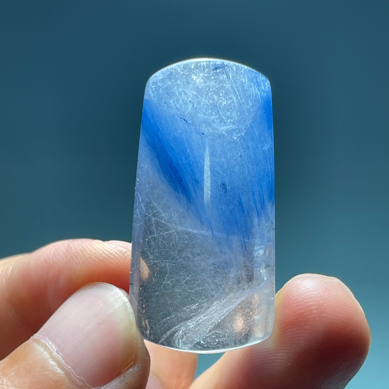 71Ct Natural Clear Beautiful Blue Dumortierite Crystal Quartz Polished Specimen