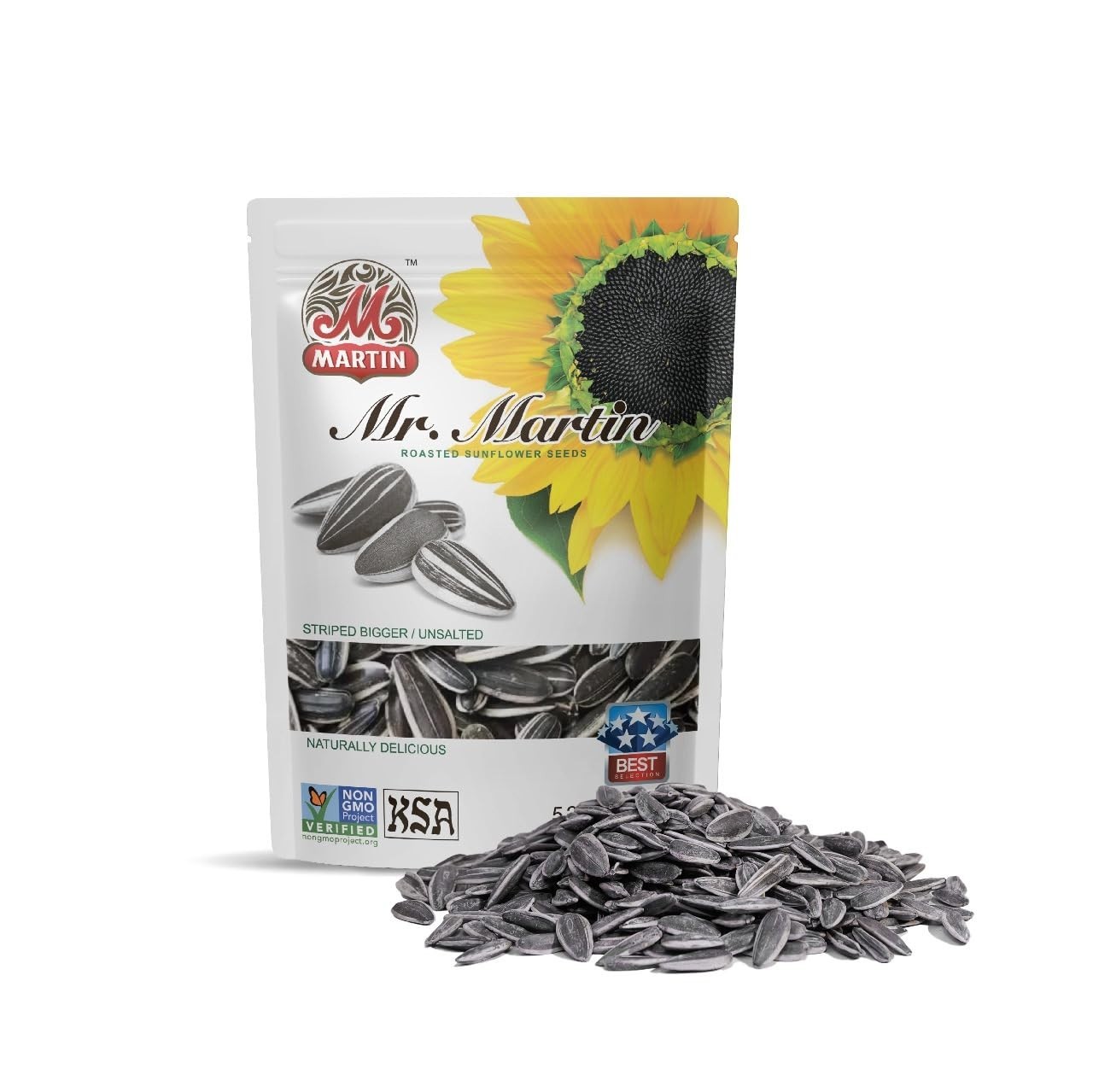 MR. MARTIN Freshly Roasted Unsalted Sunflower Seeds To Eat – Non-GMO, Kosher, Cr