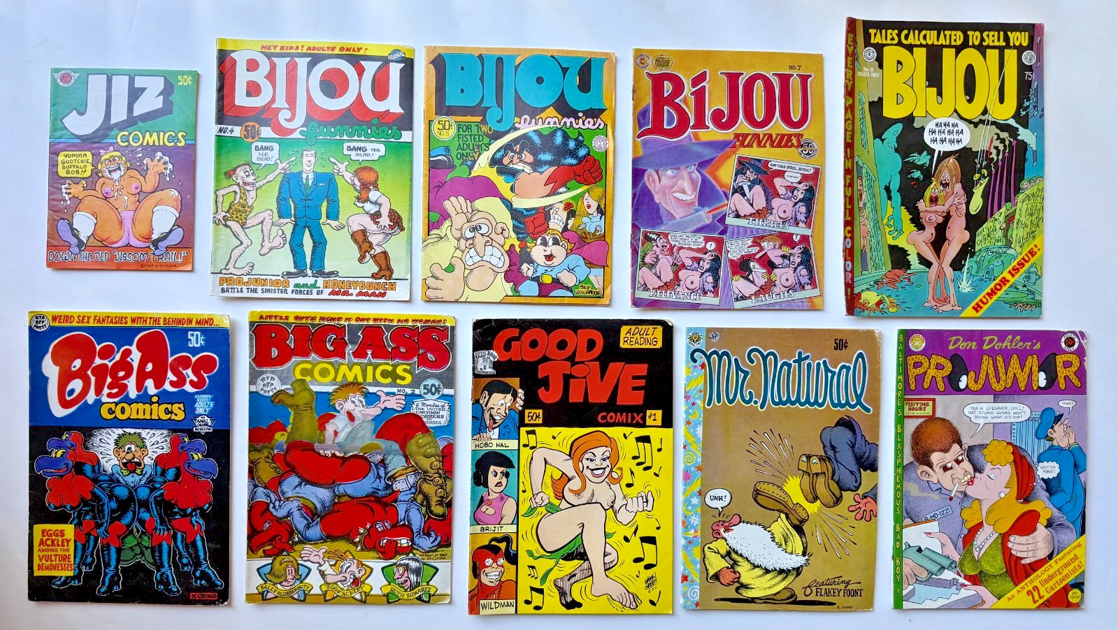 LOT of 20 VINTAGE 1970's Underground Comic Comix Robert Crumb Bijou MORE AS-IS