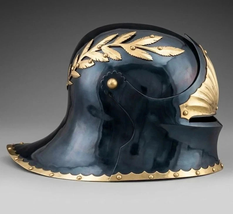 New German Sallet Helmet Medieval Knight Armor Steel LARP Historical Cosplay