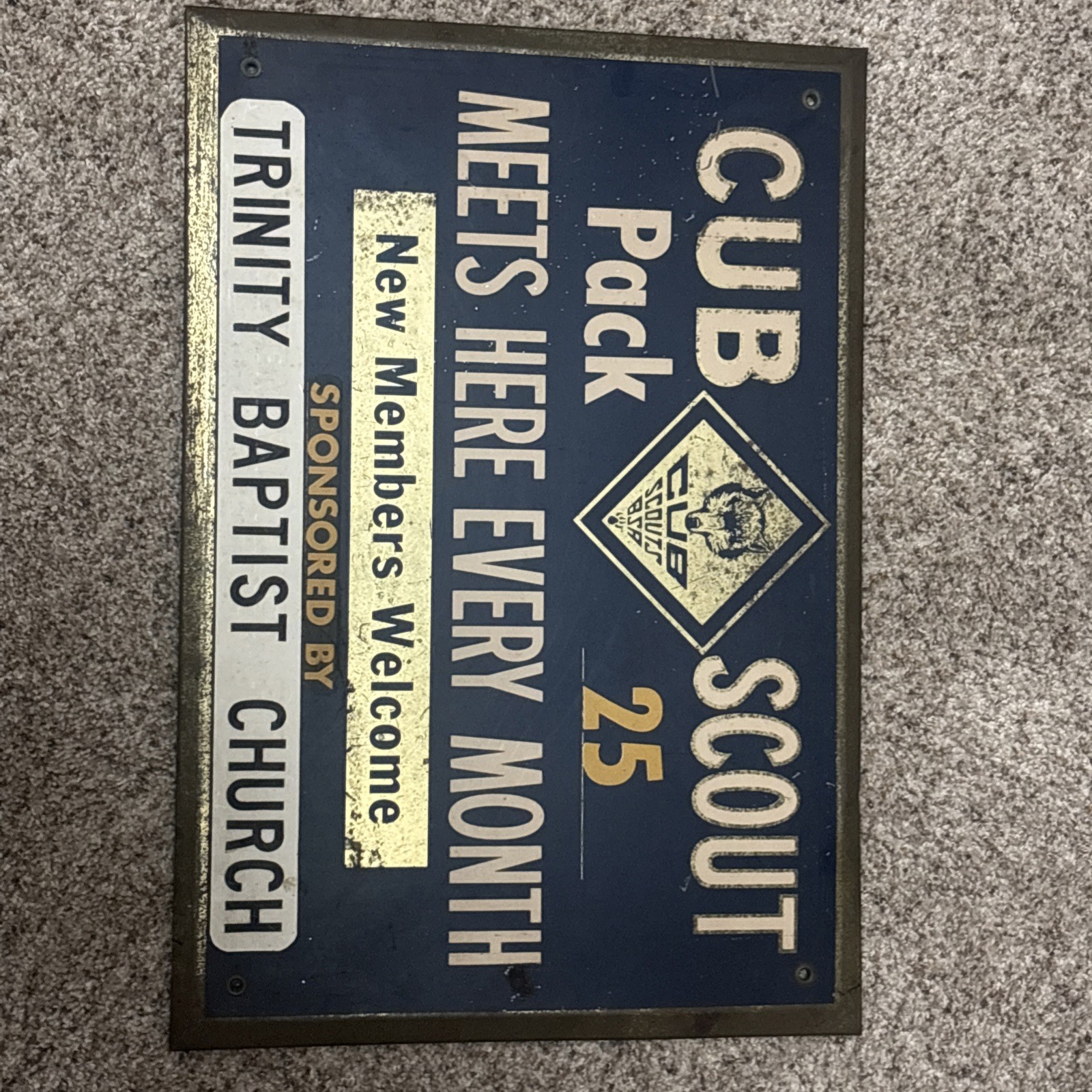 Vintage 1950’s Era Cub Scout Sign Boy Scouts