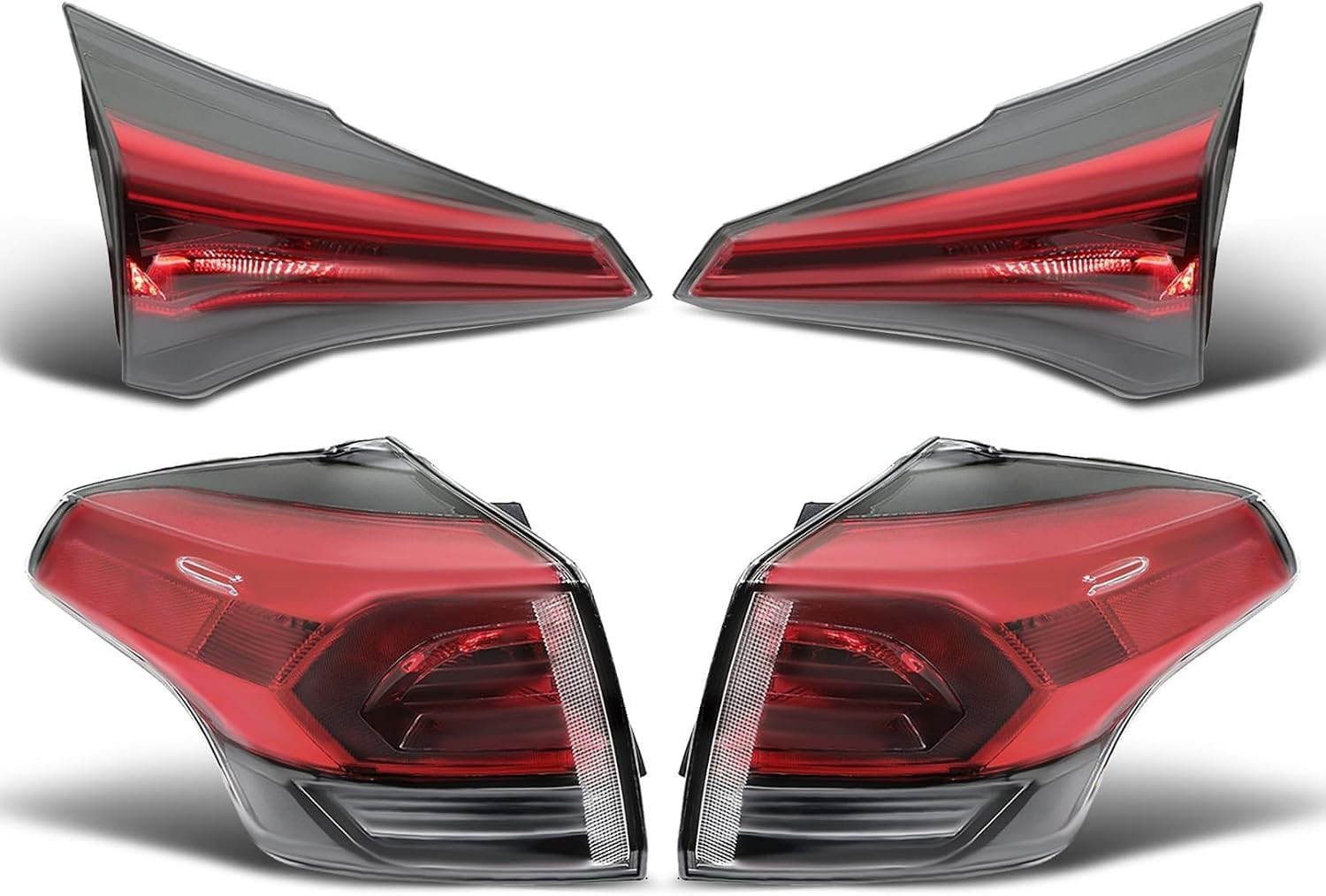 4PCS Inner Outer Tail Lights Compatible with R-A-V-Four 2016-2018