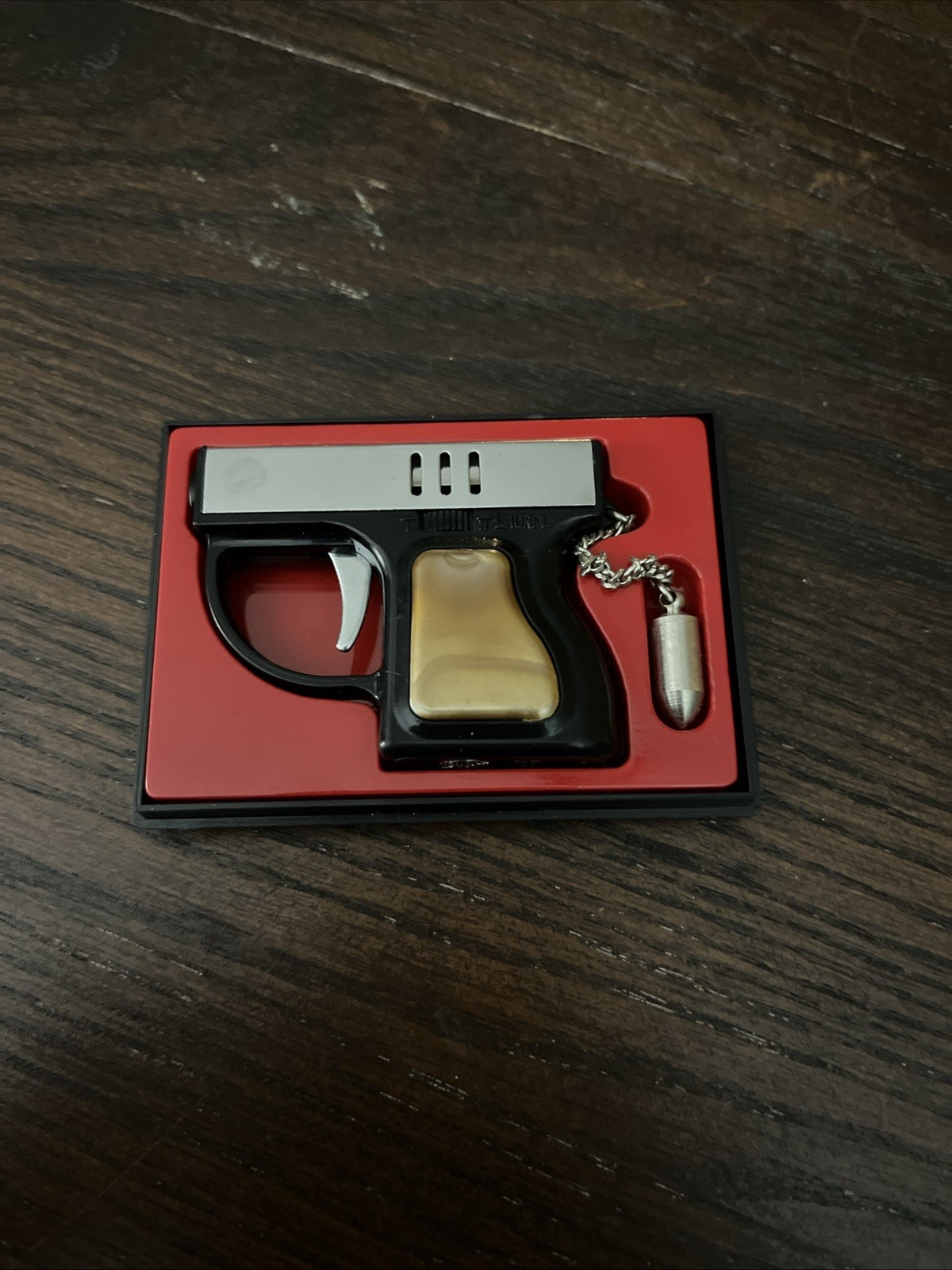 Vintage Laurel Gun-Shaped Lighter Made in Japan with Box
