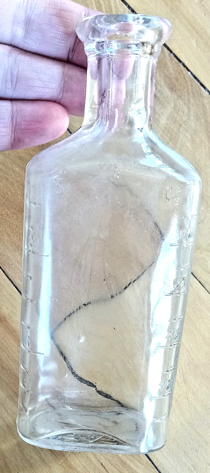 Antique J. T. & A. Hamilton Embossed Medicine Pharmacy Dram Bottle Pittsburgh