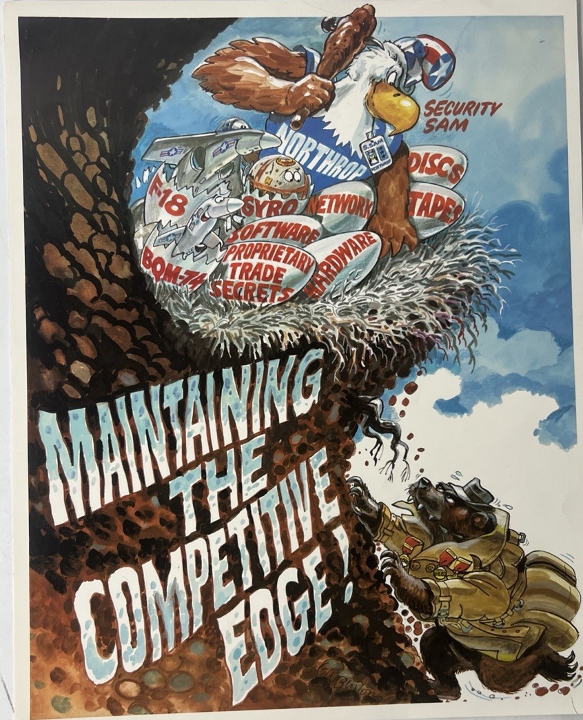 Vintage Maintaining the Competitive Edge Military Aerospace Cartoon Print 16x20