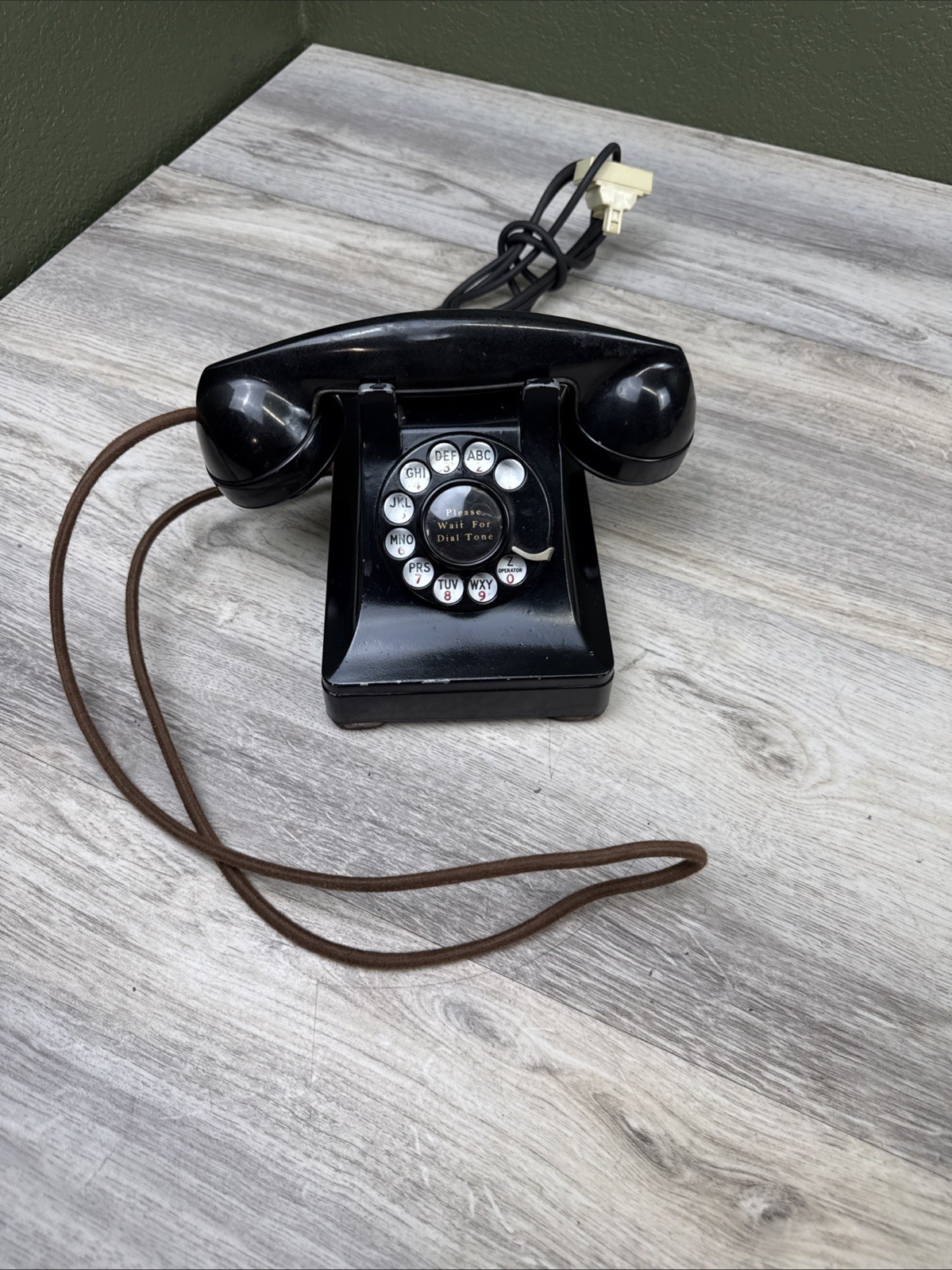 1940s Bell System Western Electric F1 Rotary Dial Desk Telephone Black Read