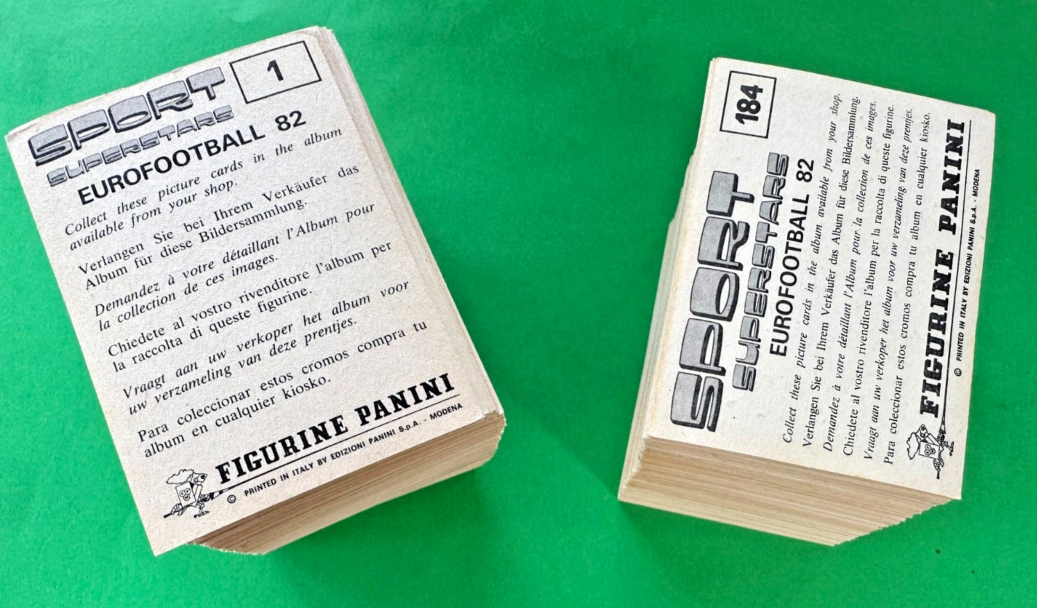 MANCOLISTA PANINI SPORT SUPERSTARS EUROFOOTBALL 82 1982 NEW WITH VELINA (1/360)