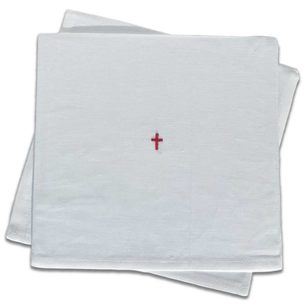 Pall Cover & Inserts - 53% Linen, 47% Cotton / White Embroidered Cross