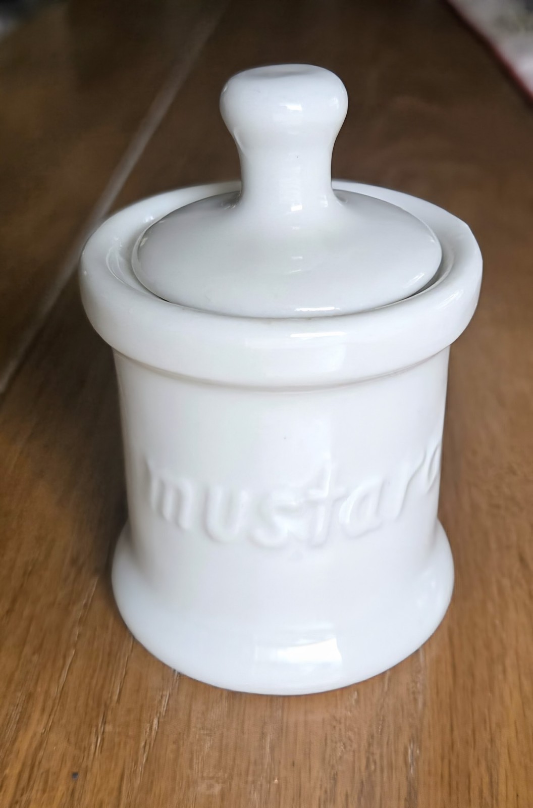 Vintage HALL Pottery #261 MUSTARD JAR With Paddle Spoon Lid Hallmarked