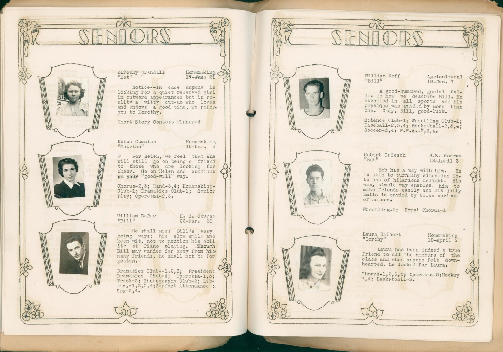 1941 Senior Memories Book Friendship Central High School Allegany NY Real Photos