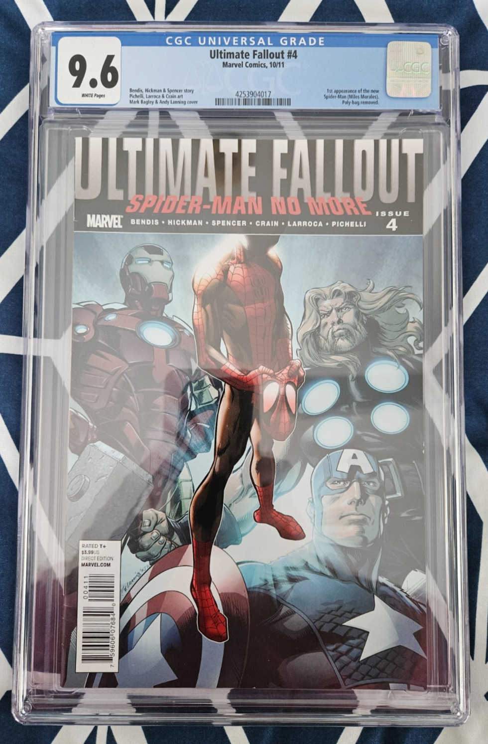 ULTIMATE FALLOUT #4 CGC 9.6 1st App of Miles Morales WHITE P. BEAUTIFUL