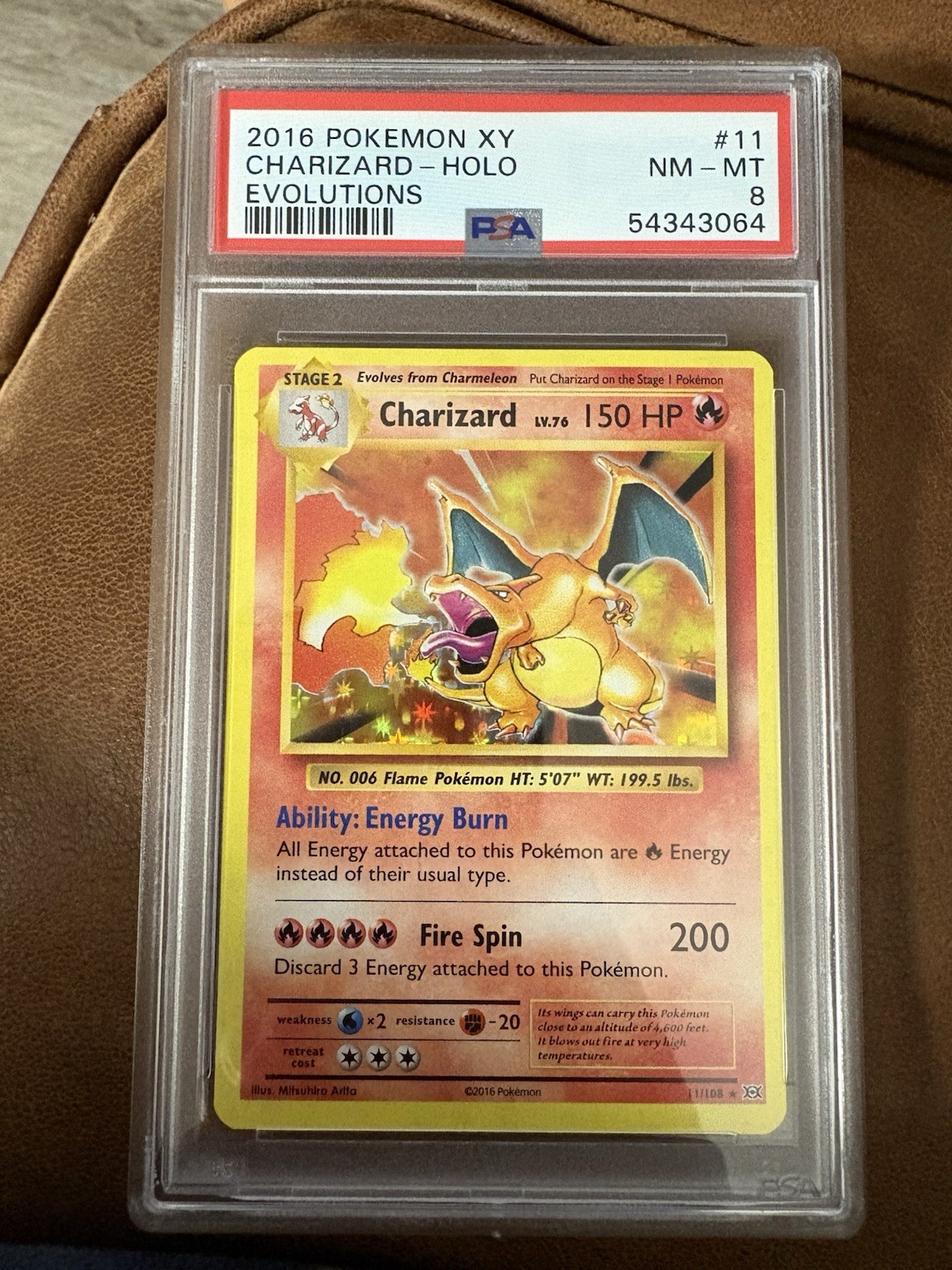 2016 Pokémon Evolutions Charizard Holo 11/108 PSA 8 Cert 54343064