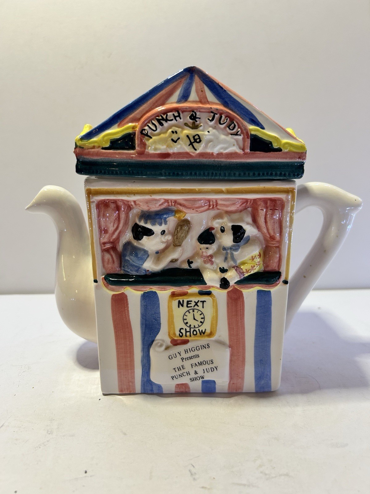 Regency Fine Arts Punch & Judy Collector\'s English Pottery Teapot By Guy Higgins
