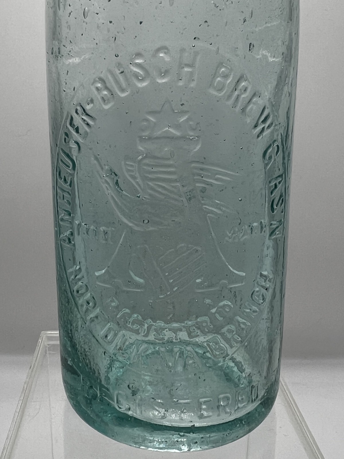 Pre Prohibition Norfolk VA Anheuser Busch Brew Assn Beer Bottle (Aqua Blue)