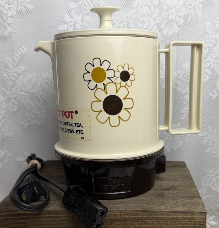 Vtg 70s MCM Regal Poly-Perk 2–4 Cup Electric Coffee Percolator Daisy 7503 Camper