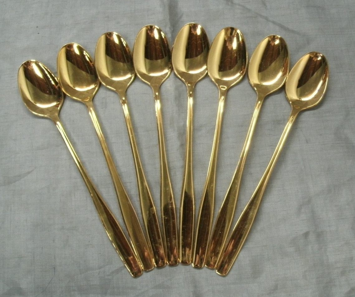 Vtg Rogers International GOLDEN MODERN LIVING Set of 8~7-1/2