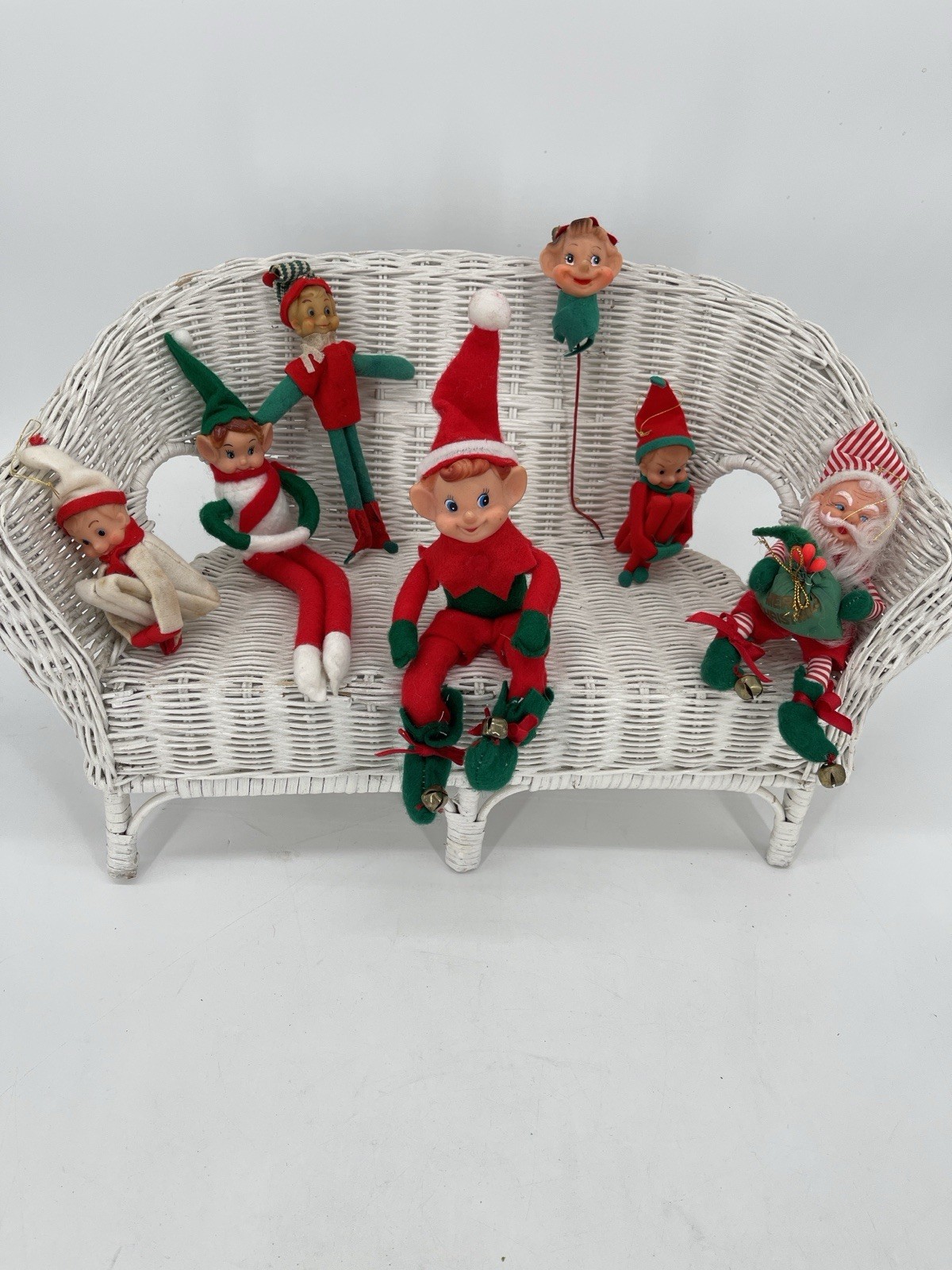 Vintage 50’s/60’s Knee Hugger Pixie/Elves Plus Santa-Set Of 7