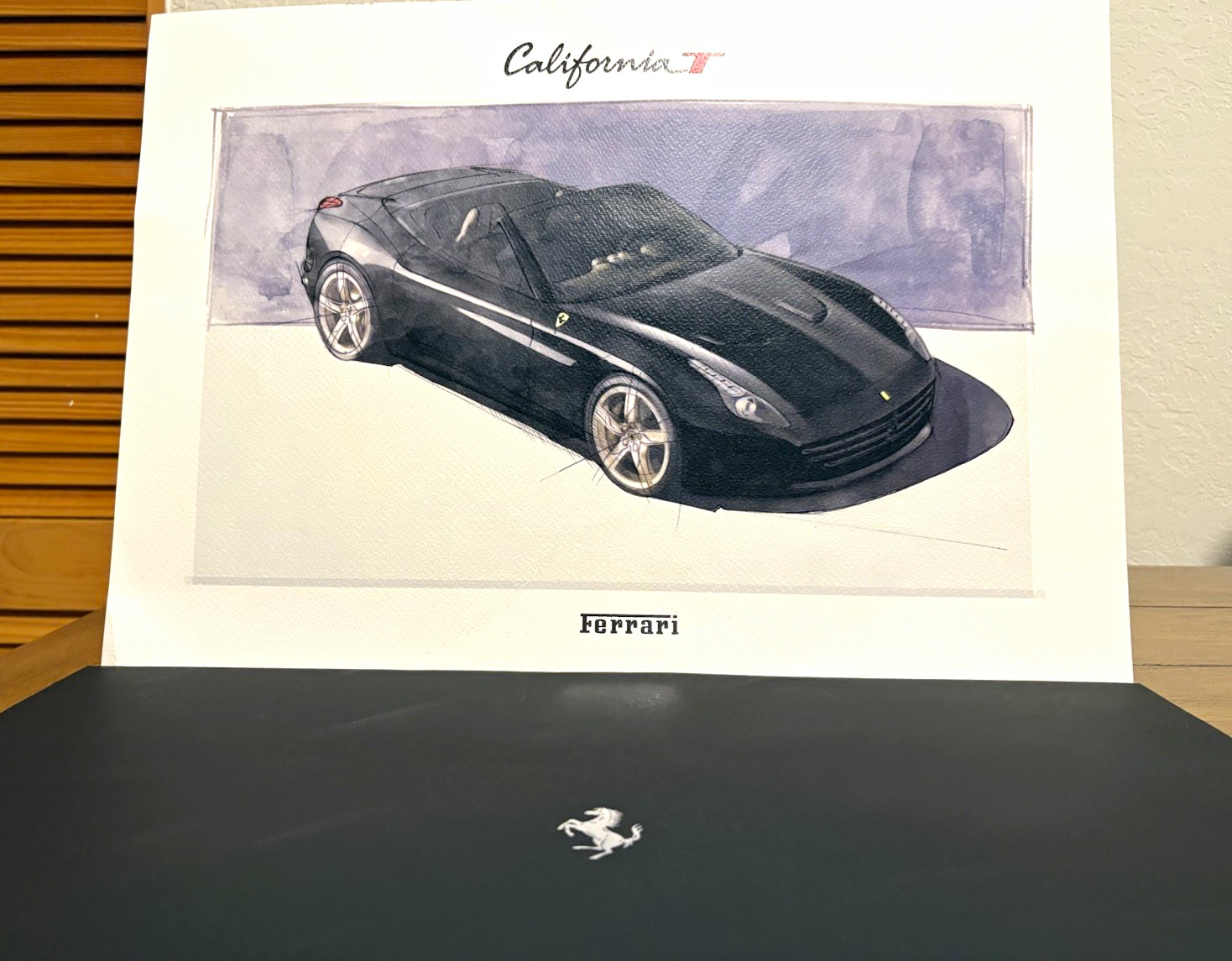 Official Ferrari California T Lithograph Print Large 19x13 VIP Presentation Art