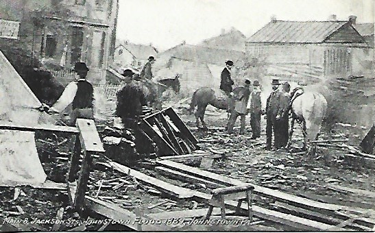 Postcard Shows Destruction of 1889 Johnstown PA Flood Main & Jackson St