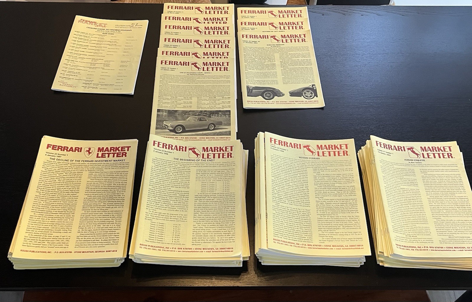 Ferrari Market Letter Magazine Collection Lot Volumes 22 23 24 27 28 29 