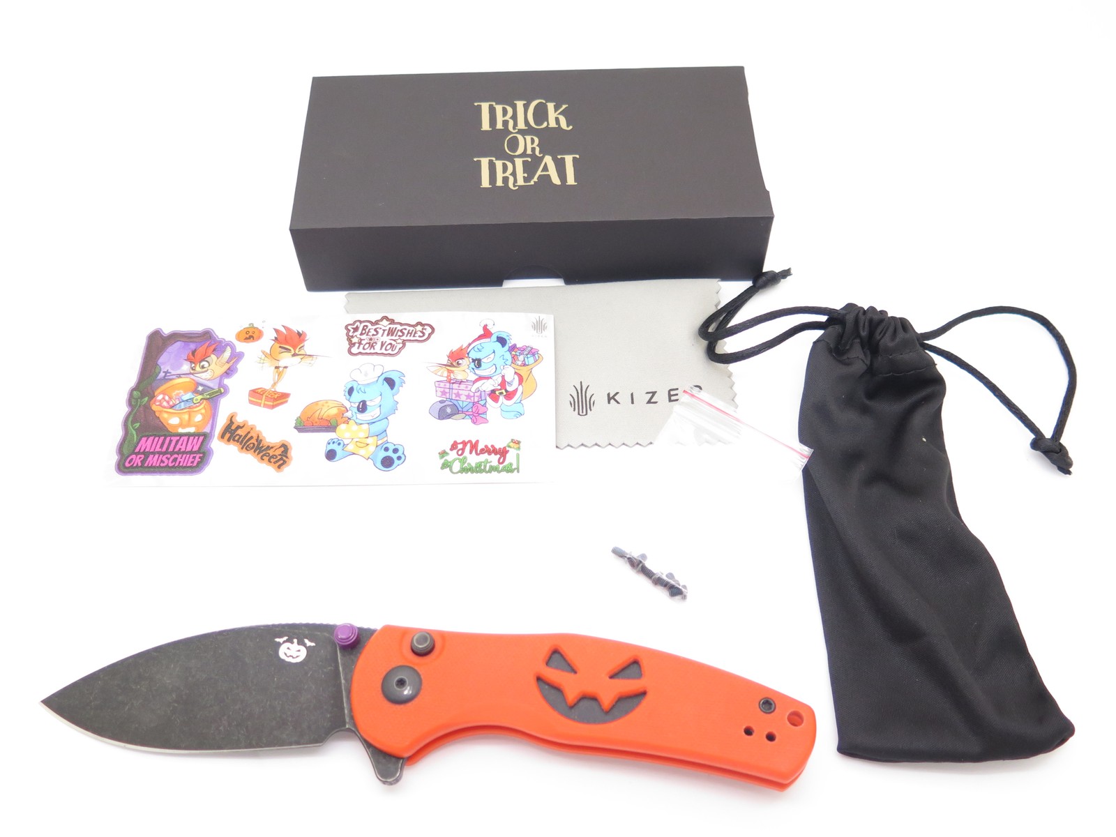 Kizer V3669A4 Mini Grouper Halloween Trick or Treat Pumpkin Folding Pocket Knife Kizer V3669A4 Mini Grouper Halloween Trick or Treat Pumpkin Folding Pocket Knife