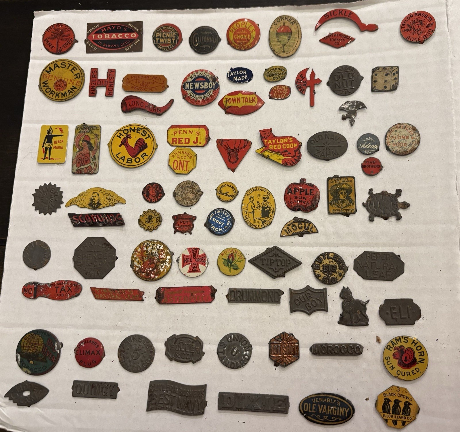 139 Vintage Early 1900's Tobacco Tags several RARE Ones All Different