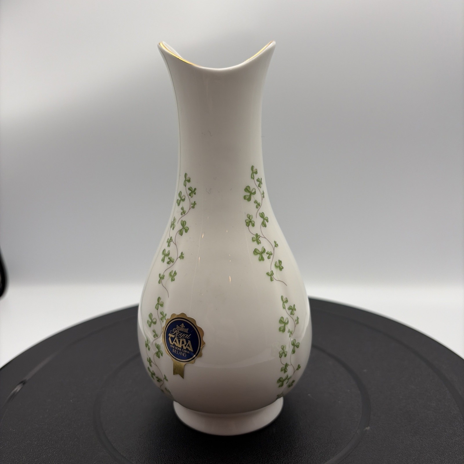 Royal Tara shamrock bud vase, made of fine bone china in Galway, Ireland. 7”