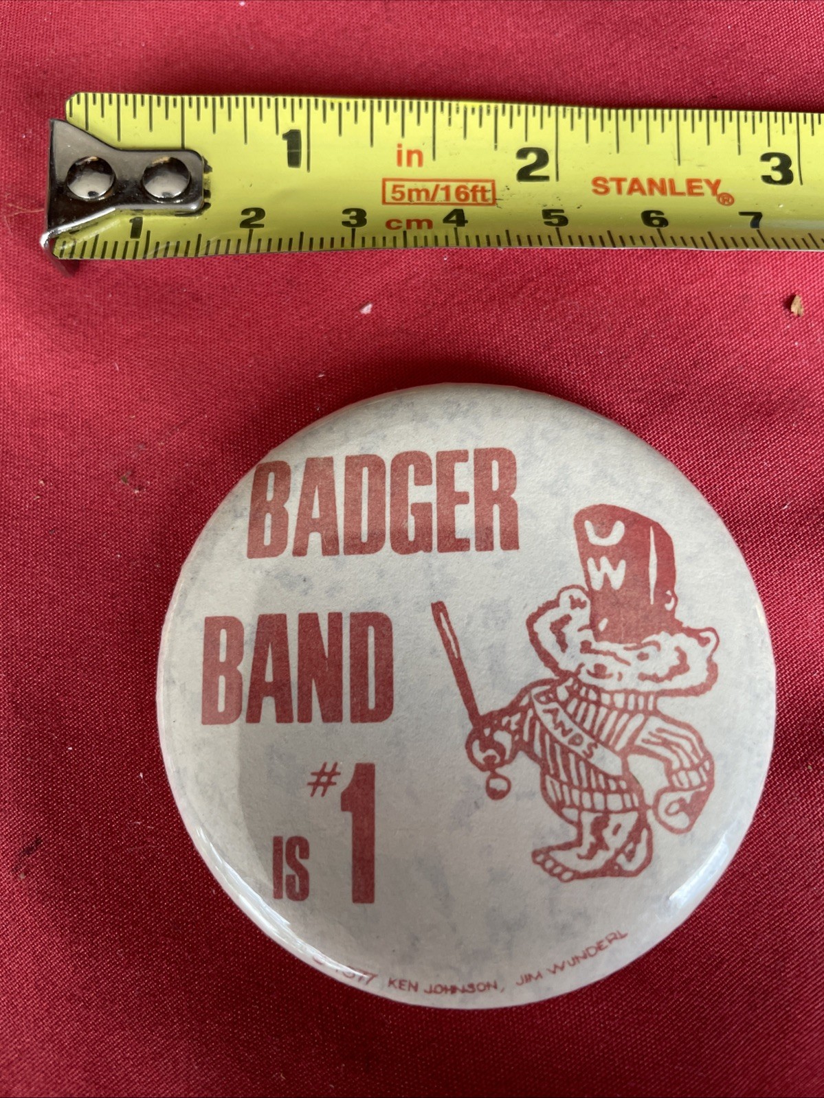 Vintage Wisconsin Badgers Marching Band Is Number One Button Pin Back #1 Badger