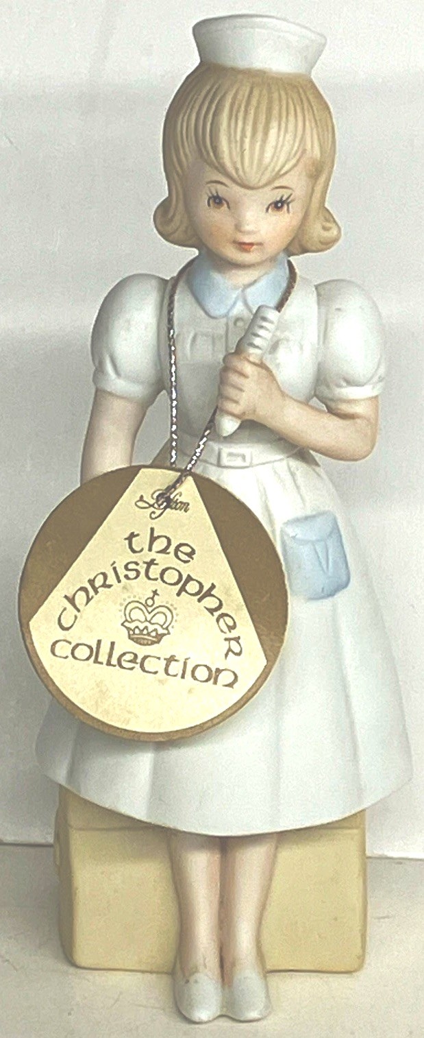 Vintage 1987 Lefton Nurse Figurine 06051 Christopher Collection W/ Tag & Sticker