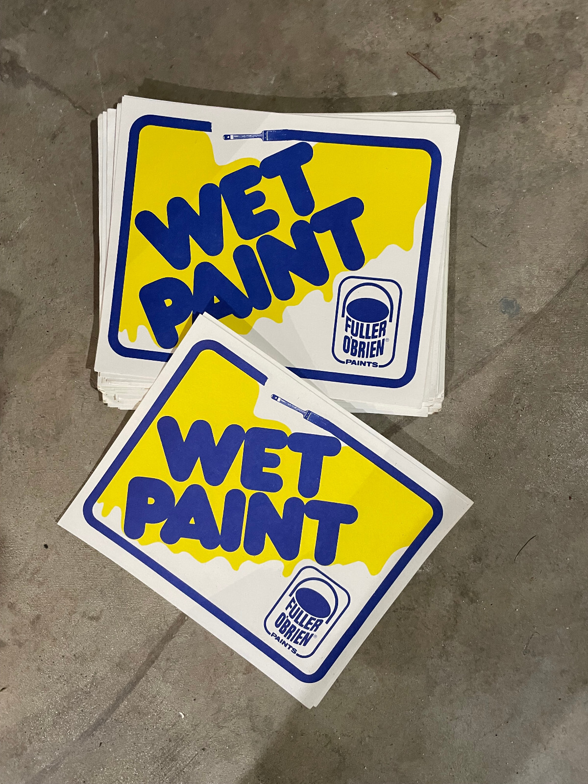 RARE Vintage FULLER O’BRIEN PAINT Sign Cardstock Advertising Berkeley Wet Paint