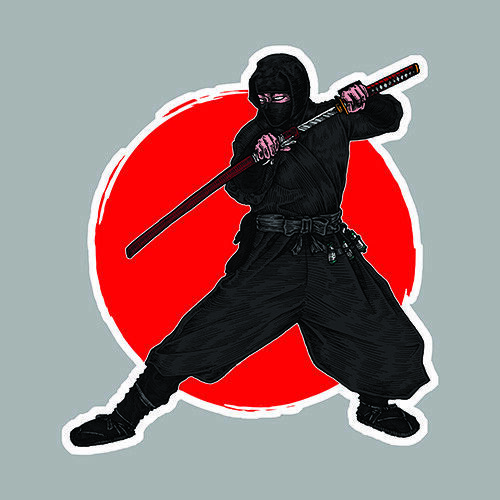 NINJA WARRIOR WARRIOR KATANA JAPAN DECAL ART STICKER STICKER FPN001