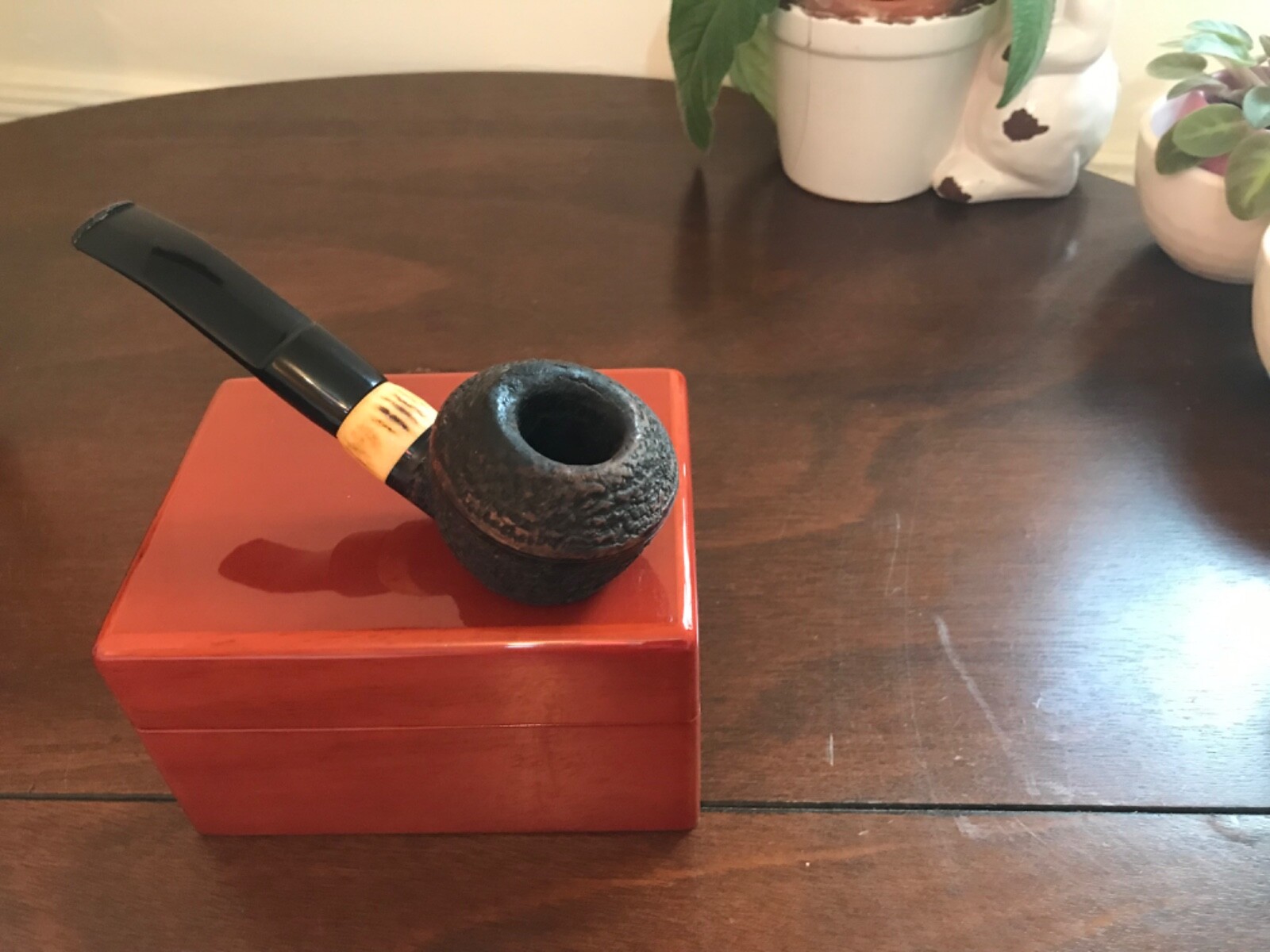 Vintage Italy L'Anatra Dalle Uova D'Oro Sandblasted Finish Smoking Pipe Used