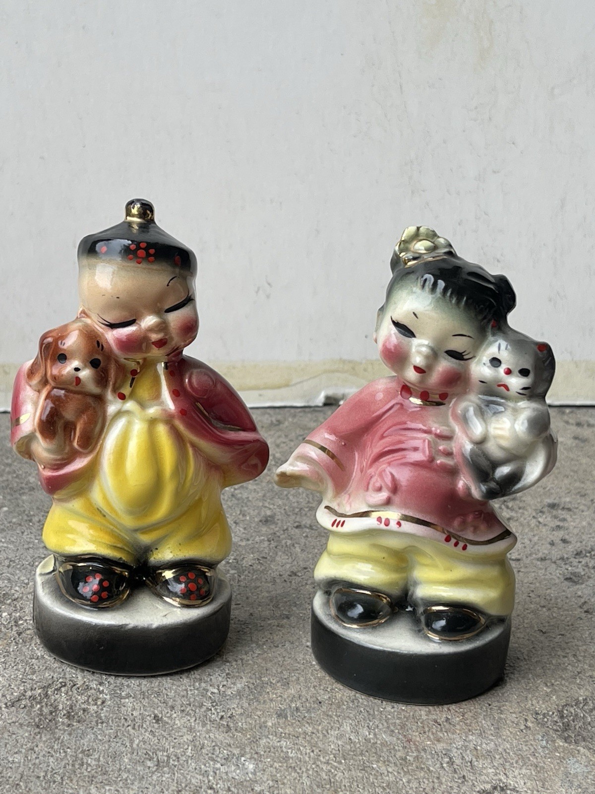 Vintage Josef Original Wee Lyn & We Chaing Chinese figures PINK minty