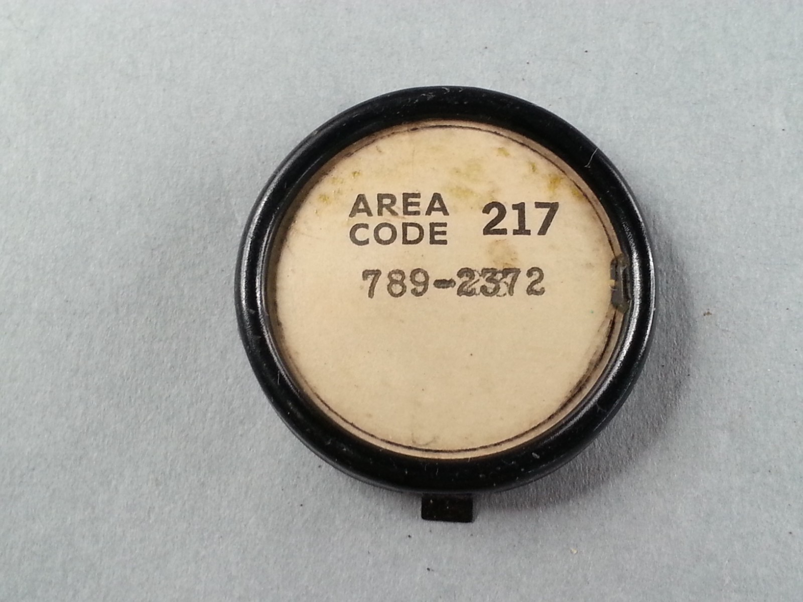 Antique Center Telephone Dial Rotary Number Cover 217-789-2372