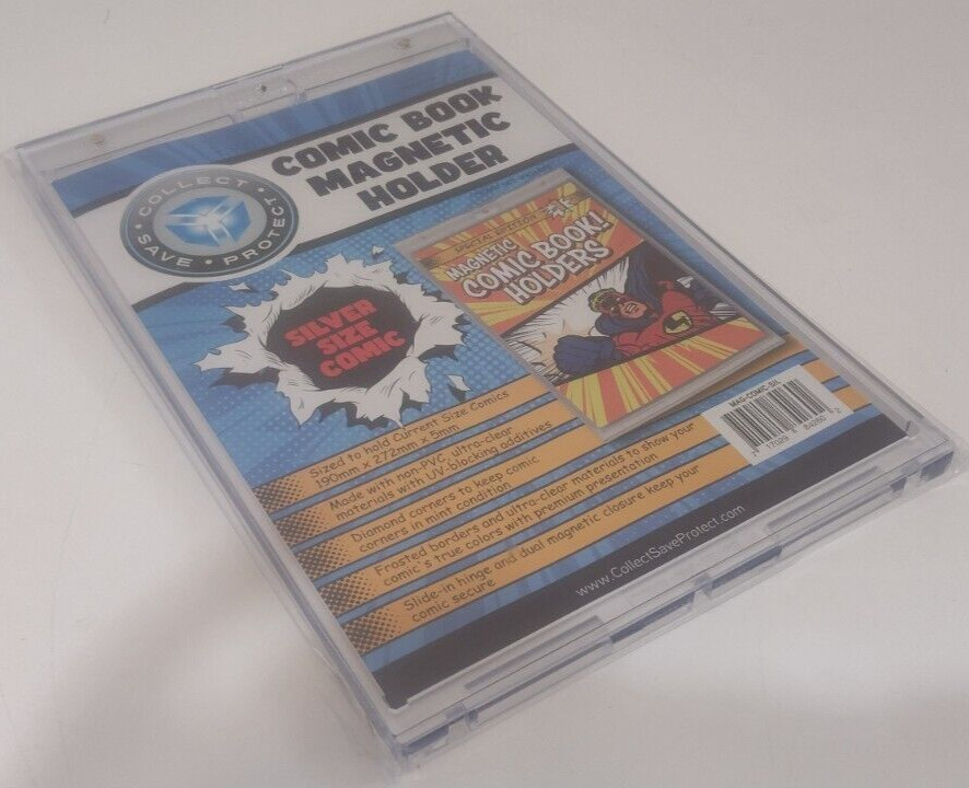 CSP Magnetic Holder Silver Comic Book New NIP 190mm x 272mm x 5mm Clear Acrylic