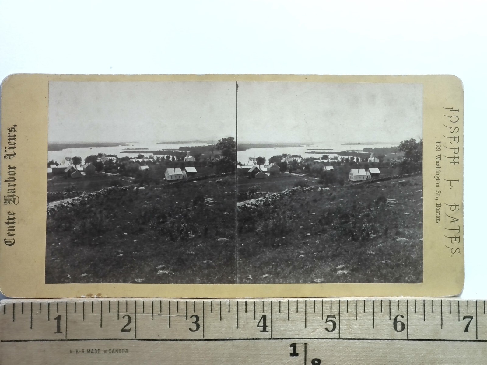 Center Harbor New Hampshire Stereoview Joseph L. Bates Senter House 1870s