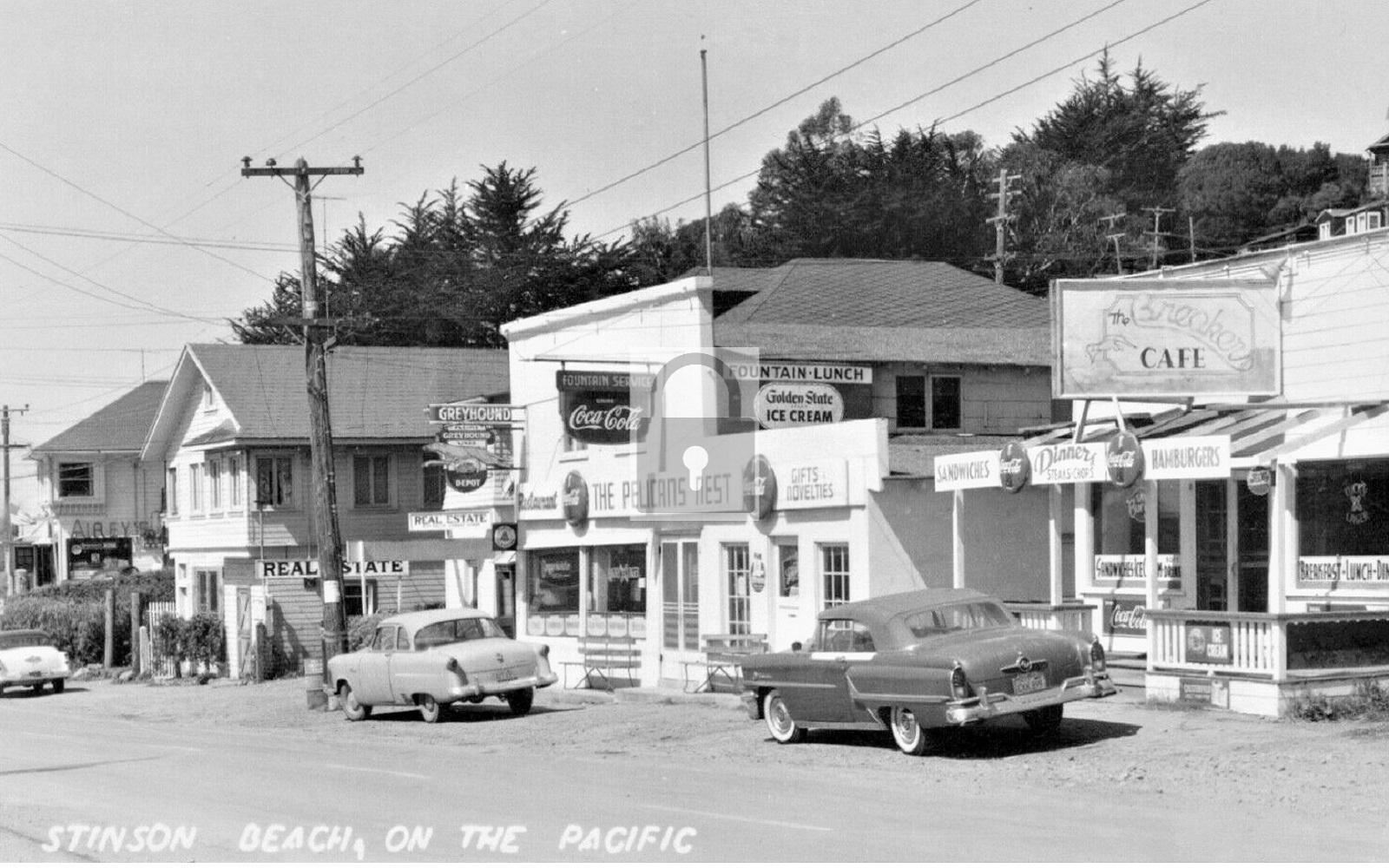 Street View Restaurants Stinson Beach California CA - Reprint