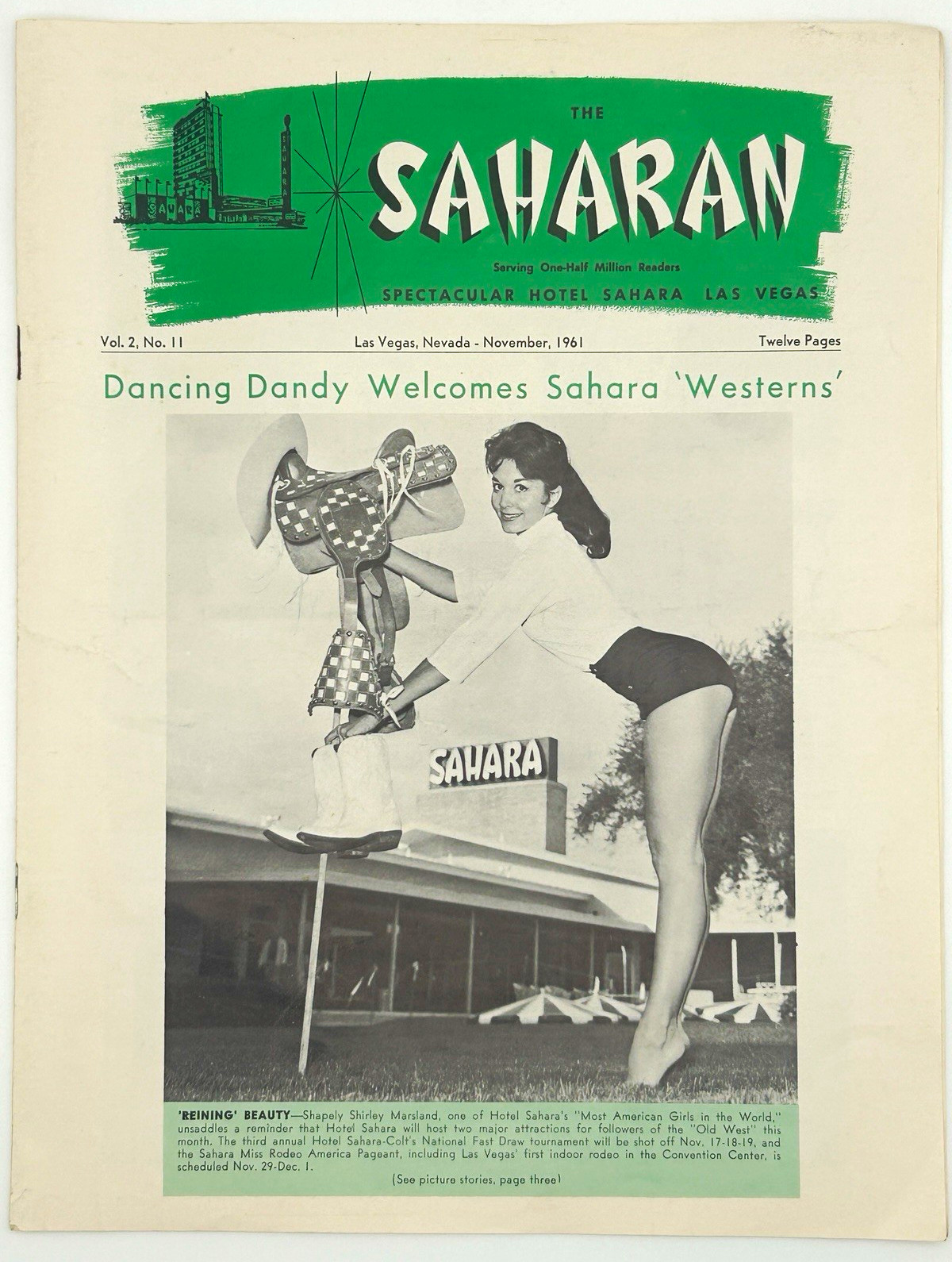 Nov 1961 The Saharan Sahara Las Vegas Clint Eastwood Don Rickles Casino Magazine