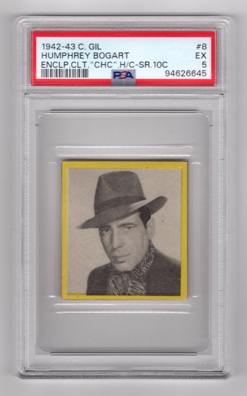 PSA 5 HUMPHREY BOGART 1942 C. Gil Card THE HIGHEST EVER GRADED 1/1 RARE RARE