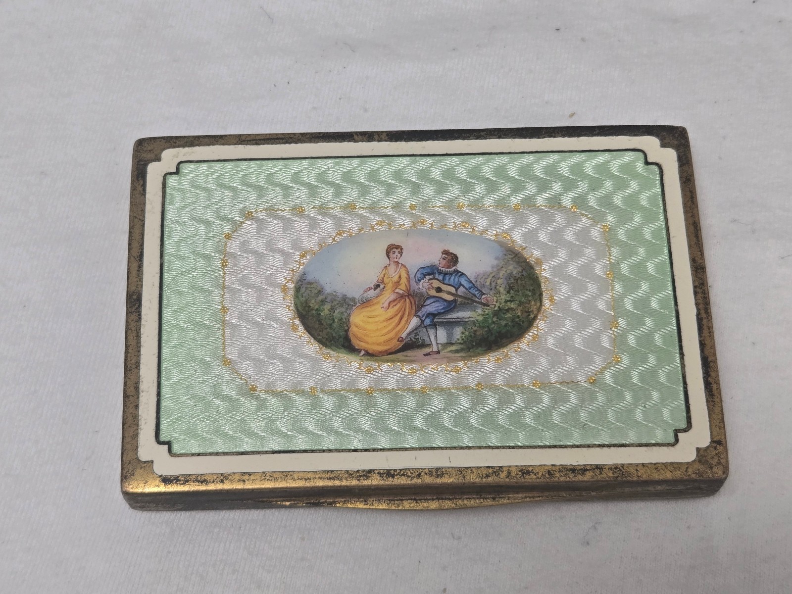 VINTAGE/ANTIQUE GUILLOCHE ENAMEL CALLING CARD CASE, MADE BY LENK OF AUSTRIA