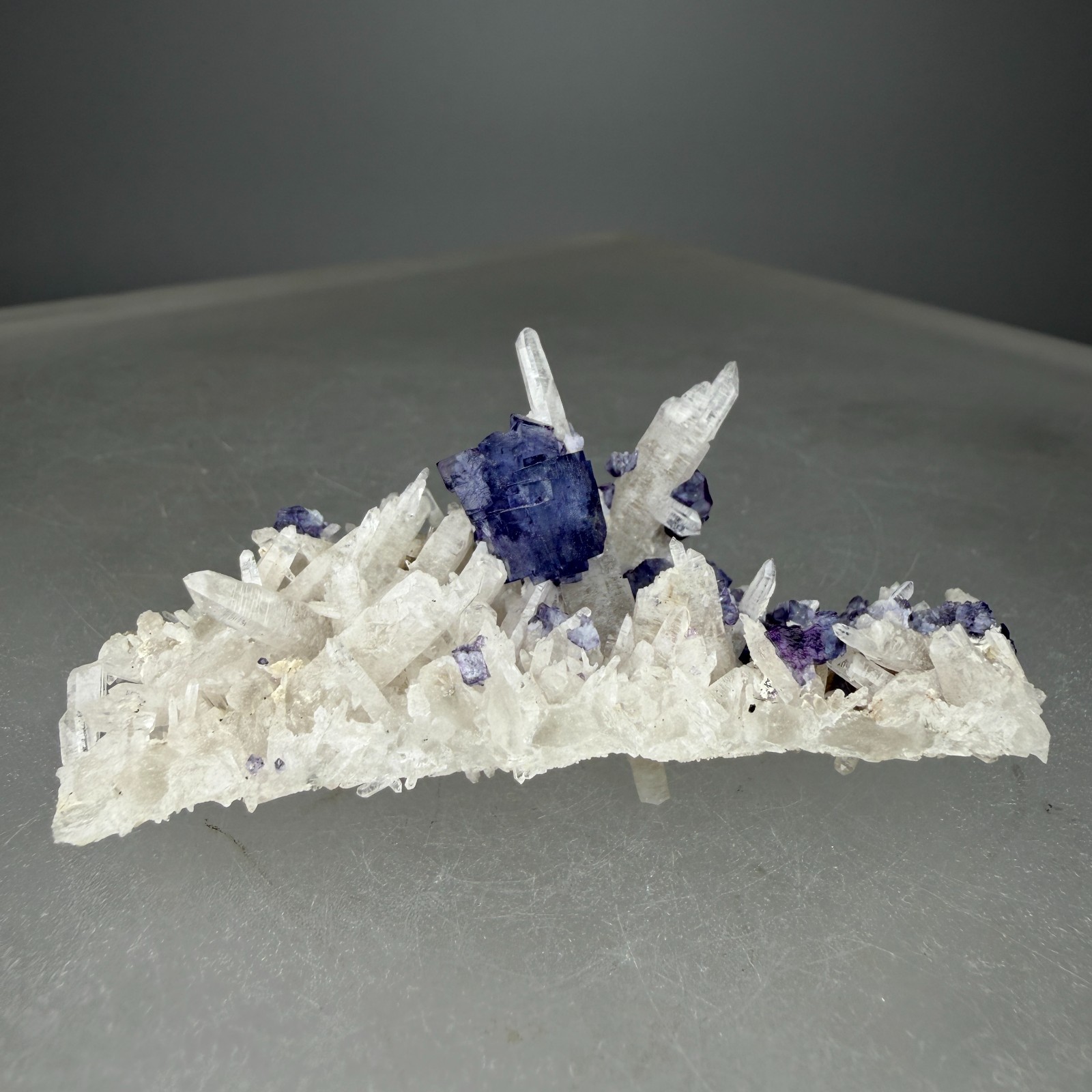 Nice Fluorite Crystals on Quartz: Yaogangxian Mine, Chenzhou, Hunan, China