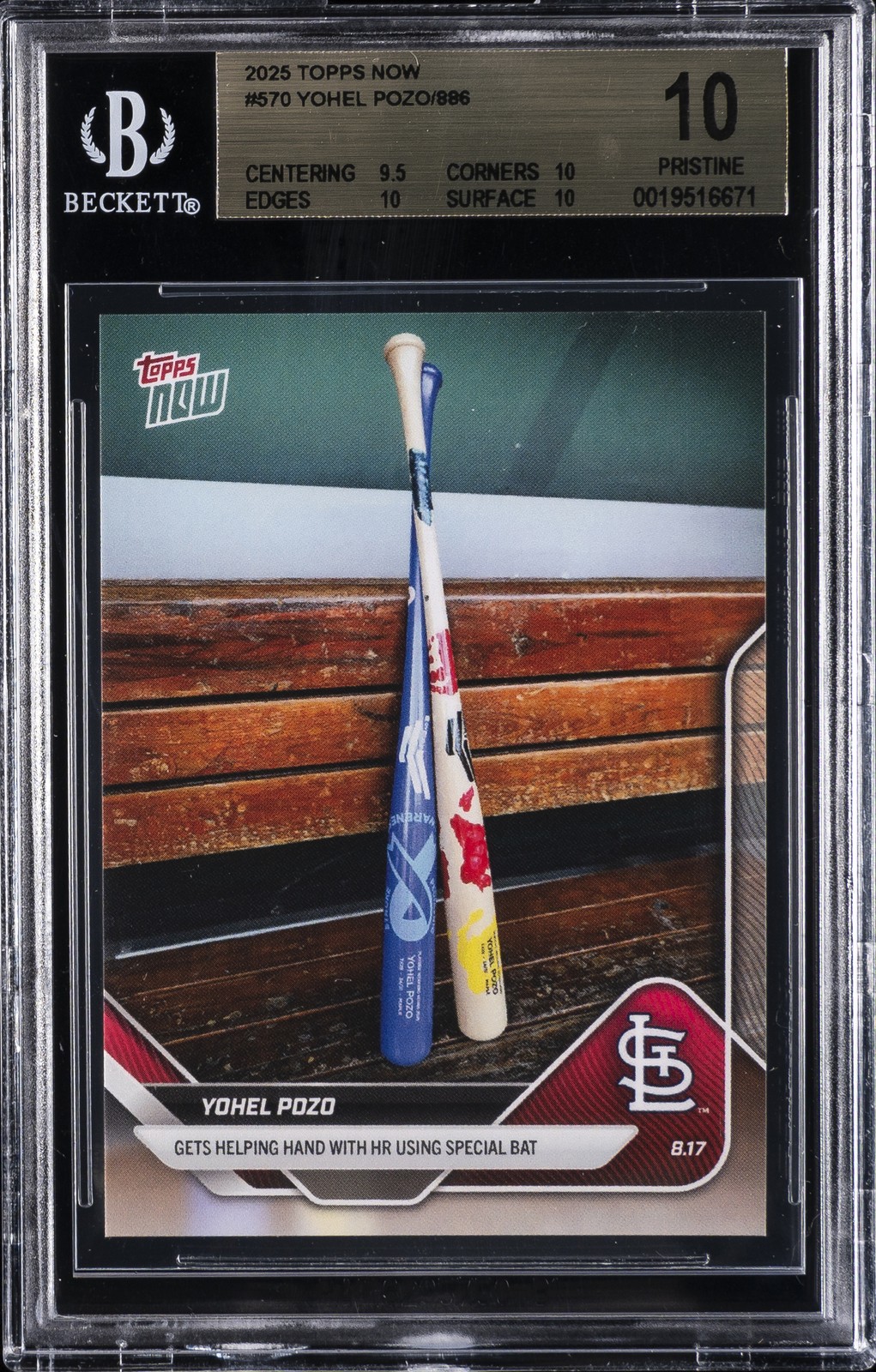 2025 TOPPS NOW #570 YOHEL POZO BGS 10
