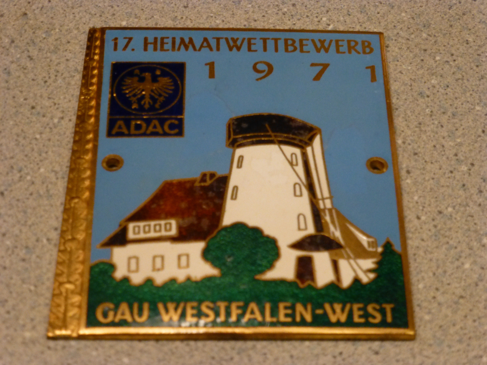 17. Heimatwettbewerb 1971 ADAC Gau Westfalen-West Badge emblem A. Rettenmaier